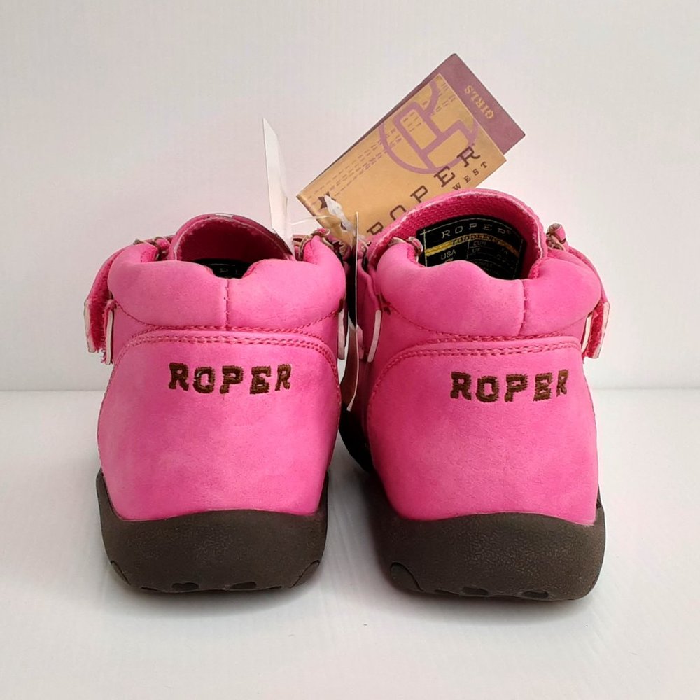 'ROPER' 'CHUKKA' MOCCASIN 'PETAL PINK' VELCRO WRAP ANKLE HIGH SHAFT BOOTS - Picture 5 of 16